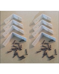 MYBACKYARDICERINK - Steel Rink Corner Brackets 4in x 4in x 1/8" thick  8-PACK - White Color