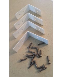 MYBACKYARDICERINK - Steel Rink Corner Brackets 4in x 4in x 1/8" thick  4-PACK - White Color